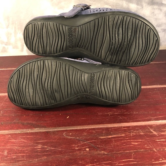 Vionic Lidia Slip- On Mules in Navy Blue Suede Leather Women's Size 6 - Picture 7 of 8